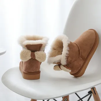 

Charming Custom Made 2019 Real Sheepskin Woman Winter Classic Snow Boots Genuine Sheepskin Women Boots Top Quality Women