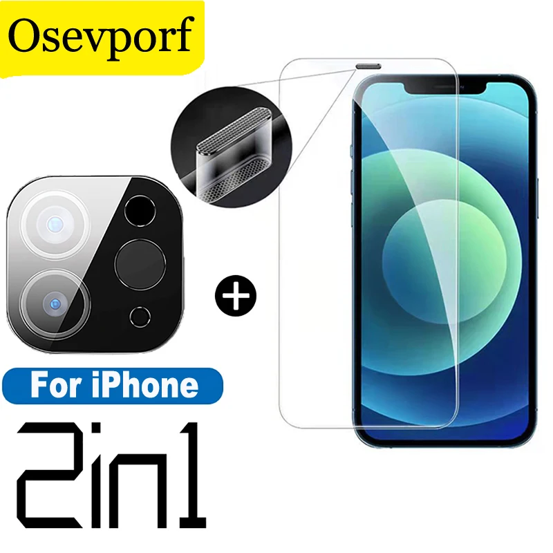 2 in 1 Anti-dust Net Phone Tempered Glass Front Film Back Lens Cover Anti-peeping for iPhone 13 12 Mini 11 Pro Max X XS XR Glas | Мобильные