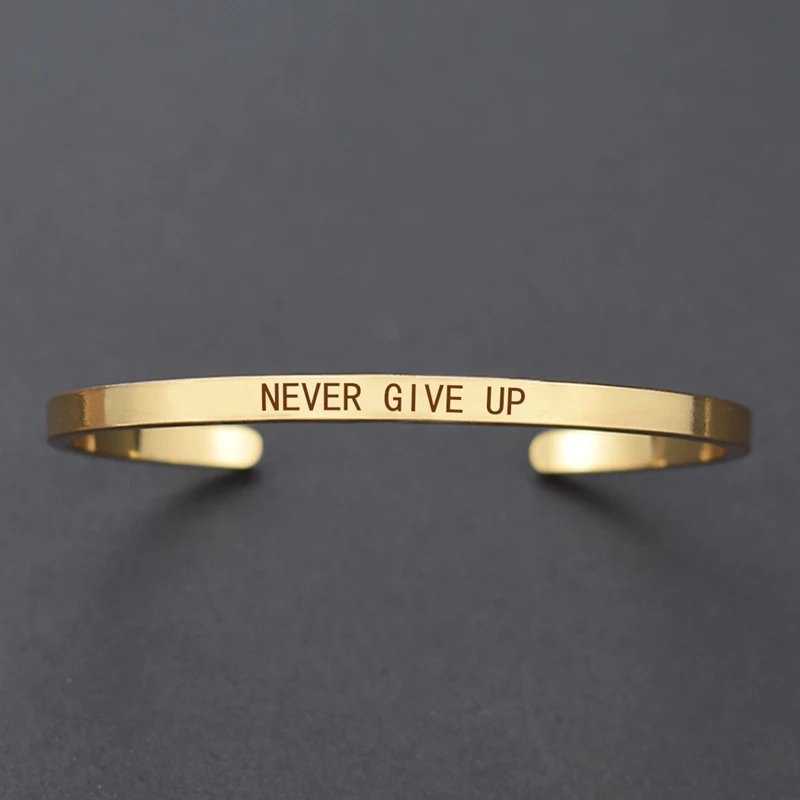 Inspirational Quotes Cuff Bracelet "DON'T WORRY BE HAPPY" Metal Engraved Bracelet Bangle Fashion Jewelry Gifts for Friends metal bracelet