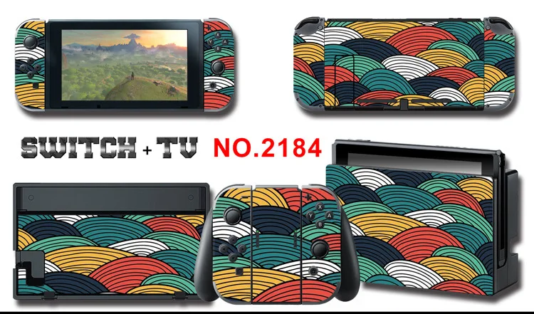 1set New Cute Anime Full Body Sticker for NS Switch Protective Cover Skin Colorful Art for Game Console Joy-Con Controller Decor