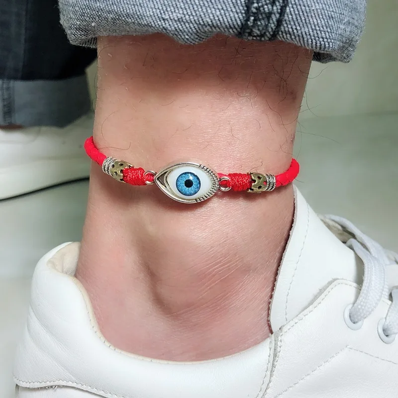 Turkish Blue Evil Eye Ankle Chains For Men Barefoot Sandal Accessories
