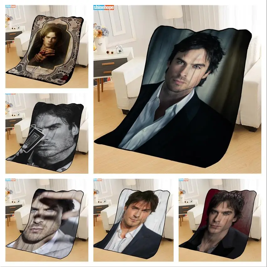 New Arrival Ian Somerhalder Blankets Printing Soft Nap Blanket On Home/Sofa/Office Portable Travel Cover Blanket-0