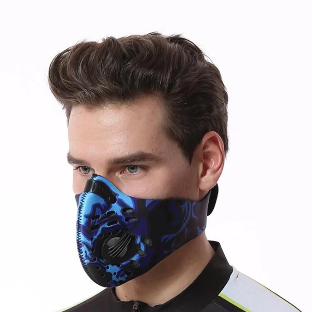 ROEGADYN мужская маска для тренировки высоты/Crdio/тренировки на выносливость для бега/тренировки/фитнеса, Спортивная маска для тренировок на половину лица, тренировочная маска - Цвет: Colorful blue