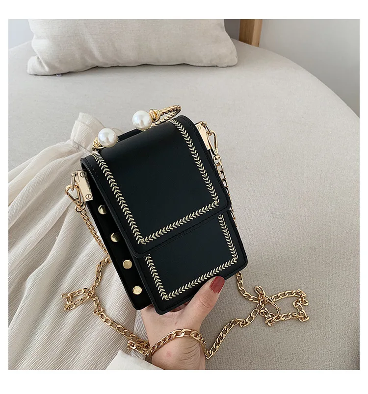 

Chain Shoulder Bag on New Style 2018 Retro GIRL'S Mini Messenger Bag Versatile Mobile Phone Bag Korean-style Fashion Bag