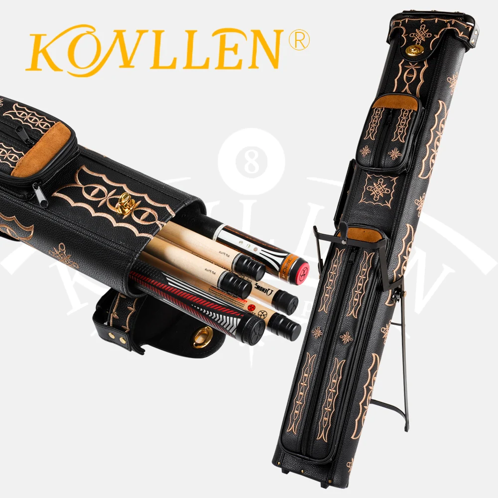 

Billiard Pool Cue Case Portable Carrying Hand Embroidery Leather Durable Case 6/8Holes PU Pool Cue Case Billiards Accessories