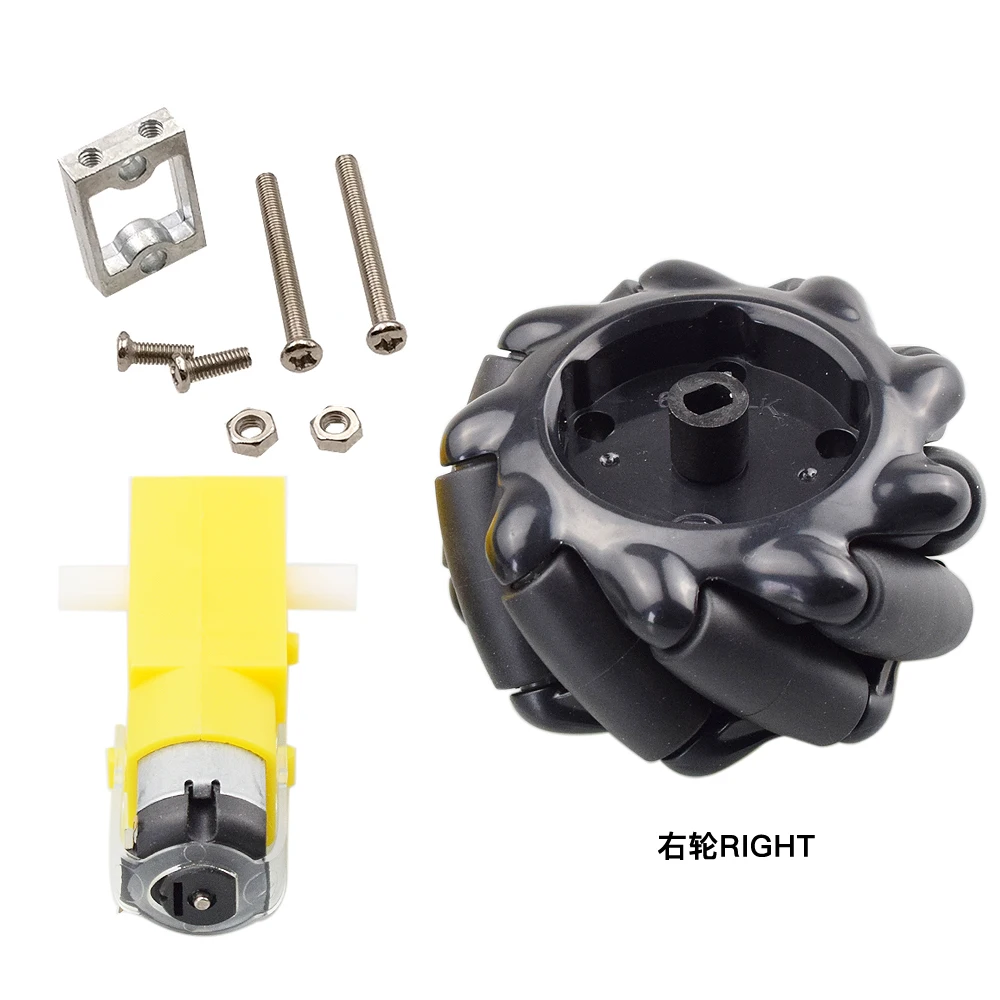 Suporte do Motor para Arduino Roda + 4pcs Mecanum Omni tt Motor Faça Você Mesmo Projeto Raspberry pi Haste Brinquedo rc Peças 4 Pçs 60mm 3 4 pçs 60mm mecanum omni roda +