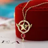 925 Sterling Silver Anime Card Captor Cardcaptor Sakura Necklace Sailor Moonlight Pendant Jewelry Women Girls Couple Lovers Gift 1