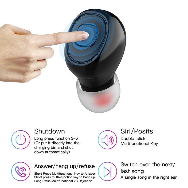 XI10S TWS Sports Wireless Bluetooth Headset Bluetooth 5 0 Stereo In Ear with Digital Display Charging Box Bluetooth Headset