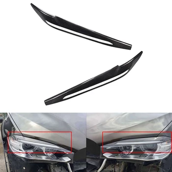 

Car Headlight Eye Lid Eyelids Eyebrows Carbon Fiber Trimming Headlight Eyebrows Decoration For BMW F16 X6 F86 X6M 2015-2017