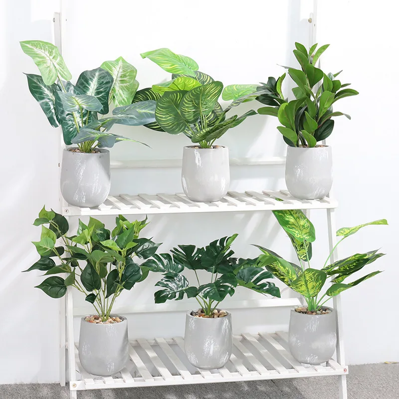 

plant leaf simulation of a curvature of the spinal potted household desktop TV ark adornment potted plant simulation