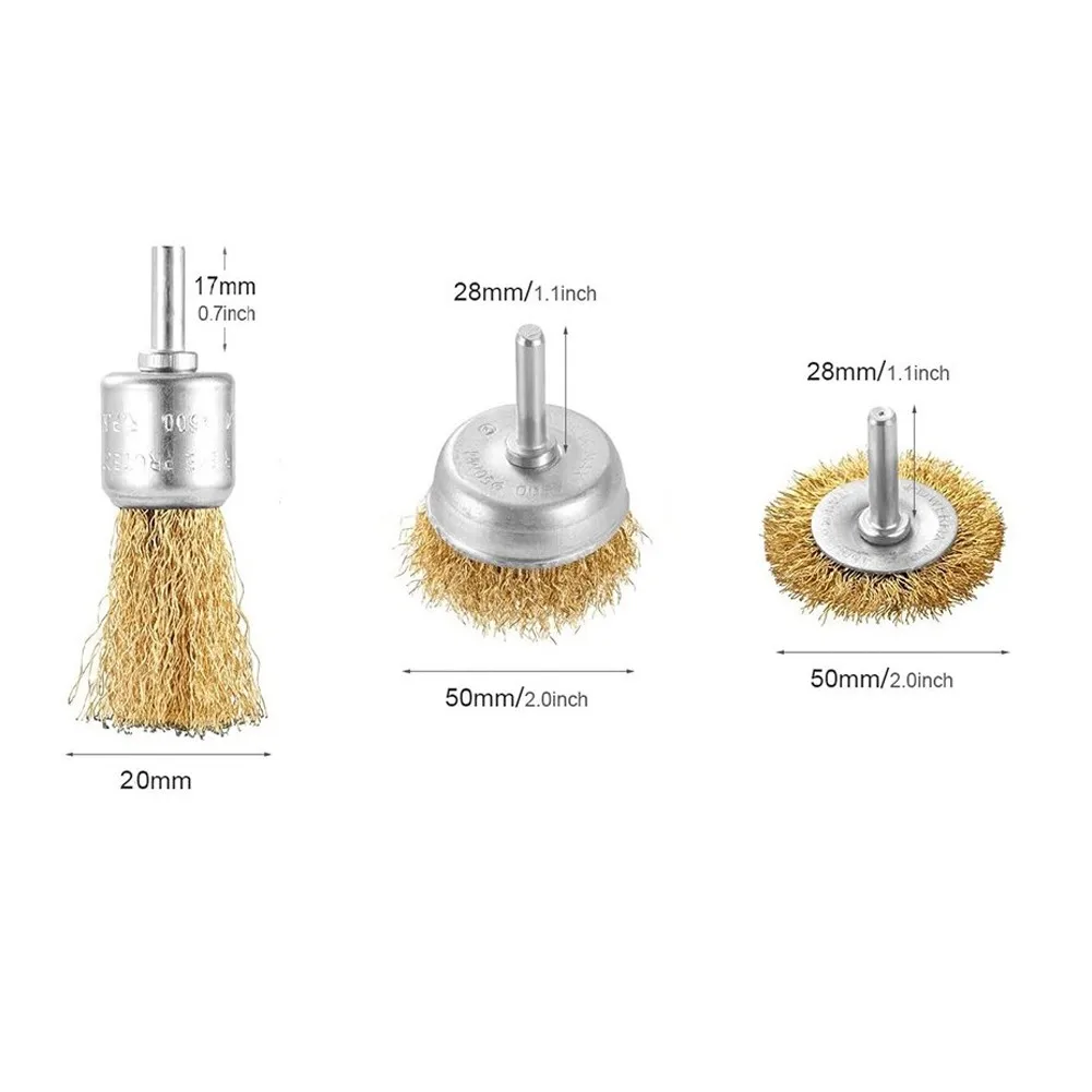 6 Pcs Crimped Wire Wheel Cup Brush Set Universal Tools Set Power Drill Rust Removal Stripping And Abrasive Polishing Brushes