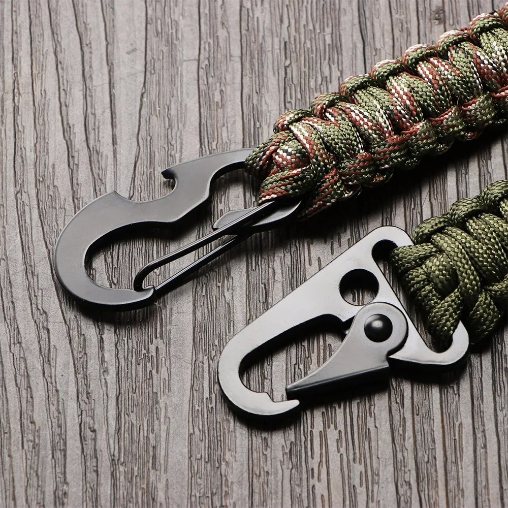 Paracord Cord Rope Emergency Knot Outdoor Keychain Bottle Opener Camping Carabiner Climbing Carabiner EDC Tool SurvivalKit Key Chain Ring