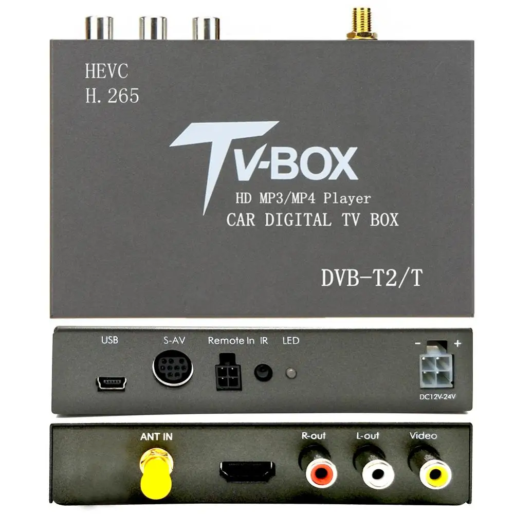 Carbar Moible HD TV Car DVB-T2 DVB-T цифровой ТВ-приемник автомобильный D box H.265 для автомобиля DVD