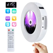 Qosea Portable Wall Mountable Bluetooth CD Player USB Drive LED Display HiFi Speaker Audio with Remote Control FM Radio Built-in doitop built in bluetooth wall mount cd player prenatal audio english repetition learning machine support cd aux usb fm play hot