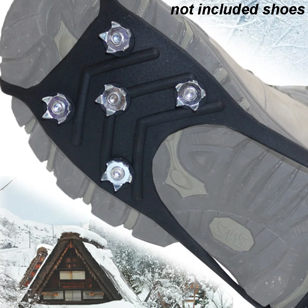 8 Teeth Anti-slip Ice Gripper Climbing Spikes Cleats Traction Hiking Outdoor Overshoe Crampons