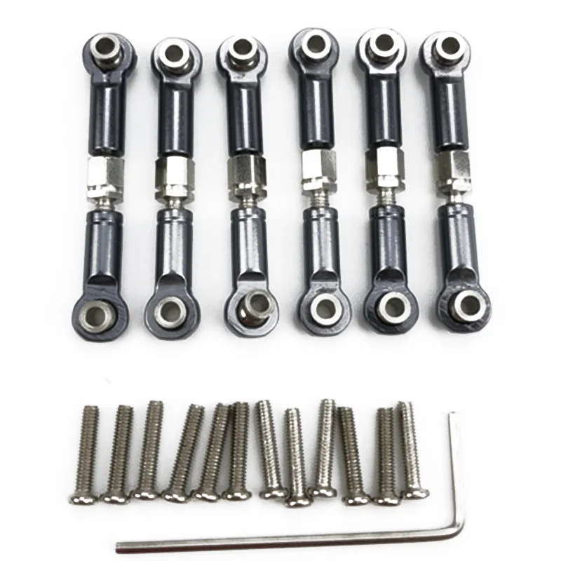 6Pcs Adjustable Metal Linkage Pull Rod Front /Rear Servo Link for Wltoys A949 A959 A969 A979 K929 RC Car Upgrade Spare | Игрушки и хобби