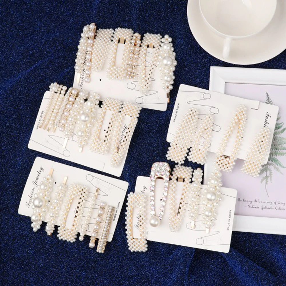 

1 Set Pearl Flower Hairpins Fashion Solid Pearl Hair Clips for Women Girls Hair Barrettes Glitter Hair Clip Hair Styling Accesso
