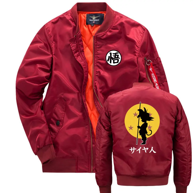 Принт Dragon Ball Z Куртка Гоку мужская мода осень зима Наруто Wukong куртка плюс размер 5XL 6XL