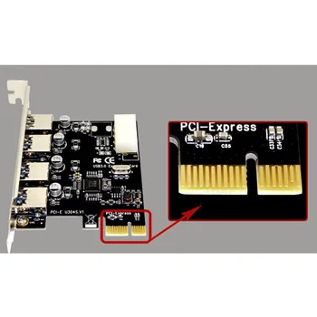 

4 Ports Power Super Fast Internal Controller Expansion Card Add On For Desktop Hub Adapter Accessories PCI E To USB 3.0