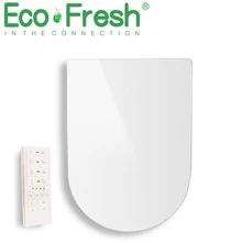 EcoFresh Thin Design V. O. U Shape Smart Toilet Seat Electric Bidet Cover Night Light Intelligent Lid Sprayer Heat Clean Massage