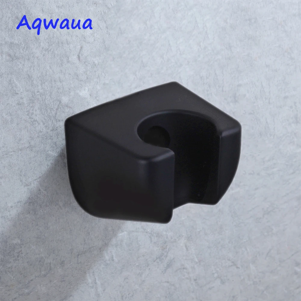 Aqwaua Shower Head Holder Bracket  Bathroom Use Standard Size Bathroom Accessories Matt Black ABS Plastic