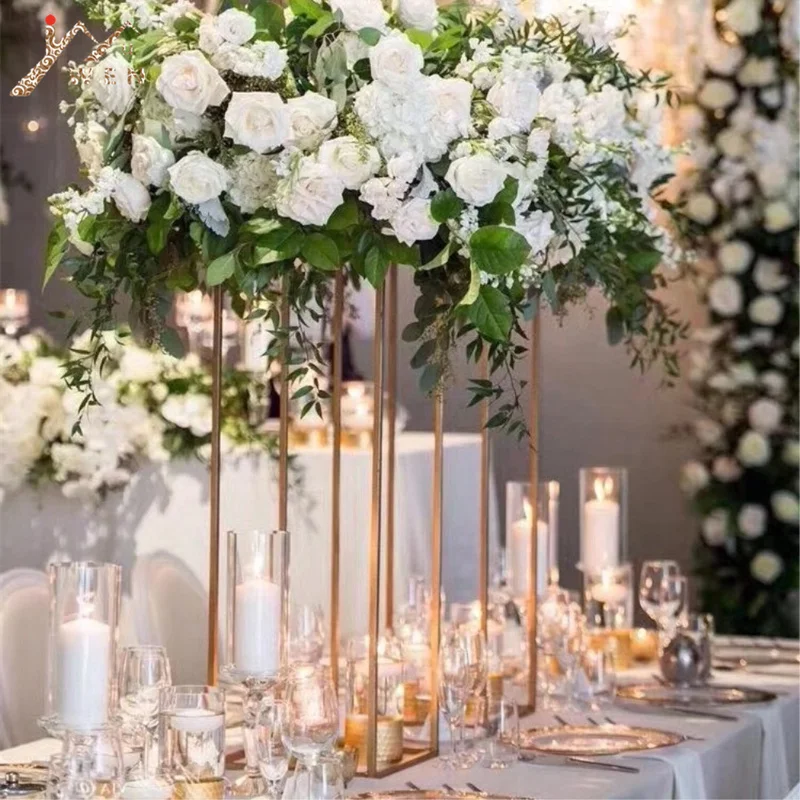 Свадебная металлическая ваза для цветов дорога водит цветок стенд для Свадебные украшения