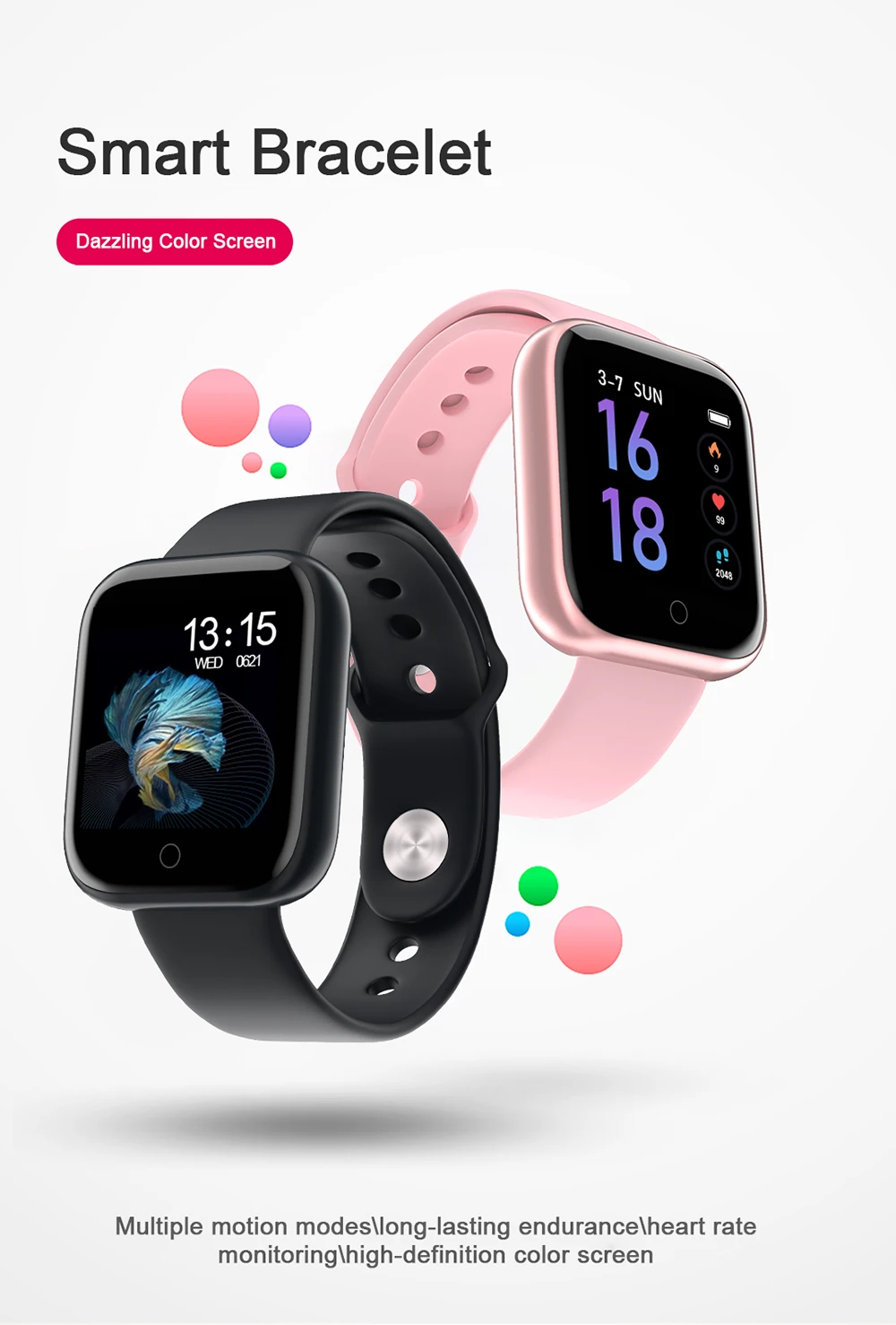 IP80 фитнес-Браслет Смарт-часы IP80 водонепроницаемый для Apple Watch Xiaomi Ios Android с монитором сердечного ритма Смарт-браслет