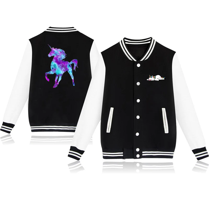 

Unicorn Printing Jacket Coat Women Men Hip Hop Baseball Jacket Autumn Boys Girls Streetwear Baseball Jacket Unisex Cute Clothes
