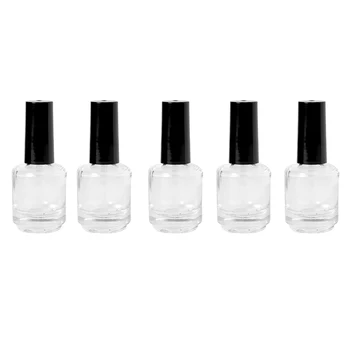 

5 Pieces 15ml Glass Nail Polish Bottles Empty Refillable Bottle Nail Polish Containers With Brush Cap For Nail Art Sample Bottle