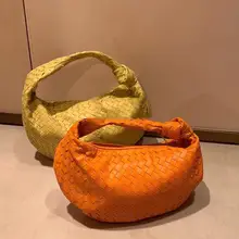 Новинка, женские кожаные сумки, брендовая дизайнерская вязаная сумка через плечо, тканая сумка, женская сумка на ремне, элегантные клатчи, сумки