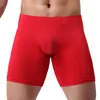 Men's Boxer Underwear Sexy Translucent Ice Silk Long Mens Boxershorts Male U Convex Underpants Summer Solid White Men Boxers 3