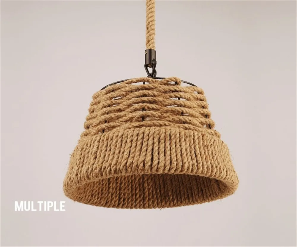 American Loft Decor LED Pendant Lamp Vintage Industrial Hemp Rope Hanging Light Dining Room Lights Fixtures Indoor Lighting (18)