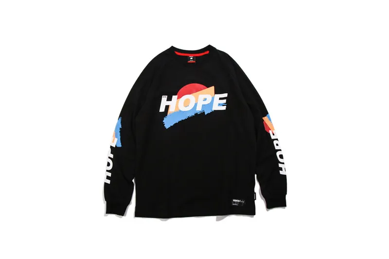 Футболка в стиле хип-хоп с надписью Dark Icon Hope, уличная модная футболка с длинным рукавом и круглым вырезом для мужчин и женщин, хлопковые футболки