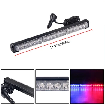 

18 LED Strobe Light Bar Kit Fireman Emergency Warning Flashing Fire Strobe Light Red White Blue