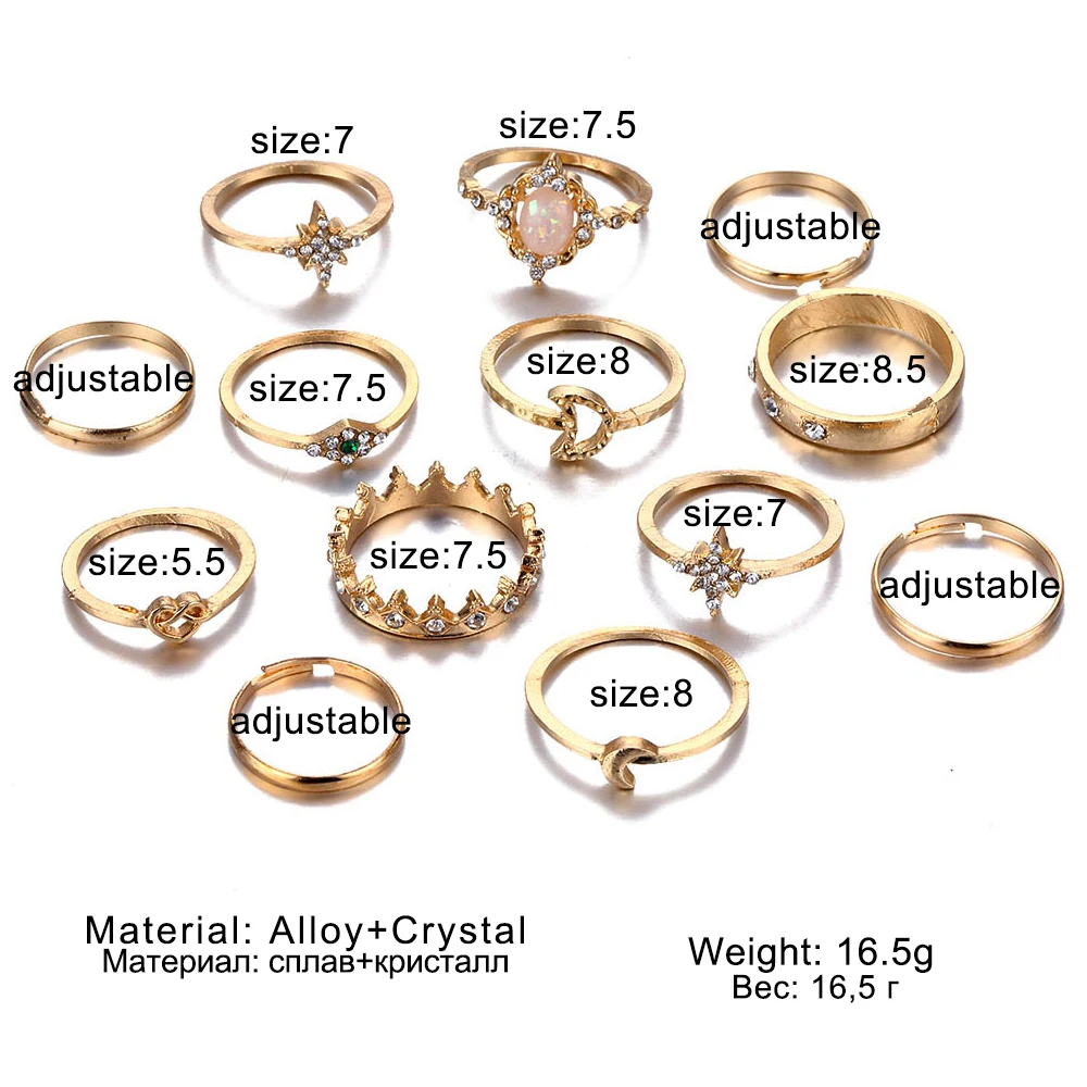 Boho sada prstenů Bohemian Jewelry 2019