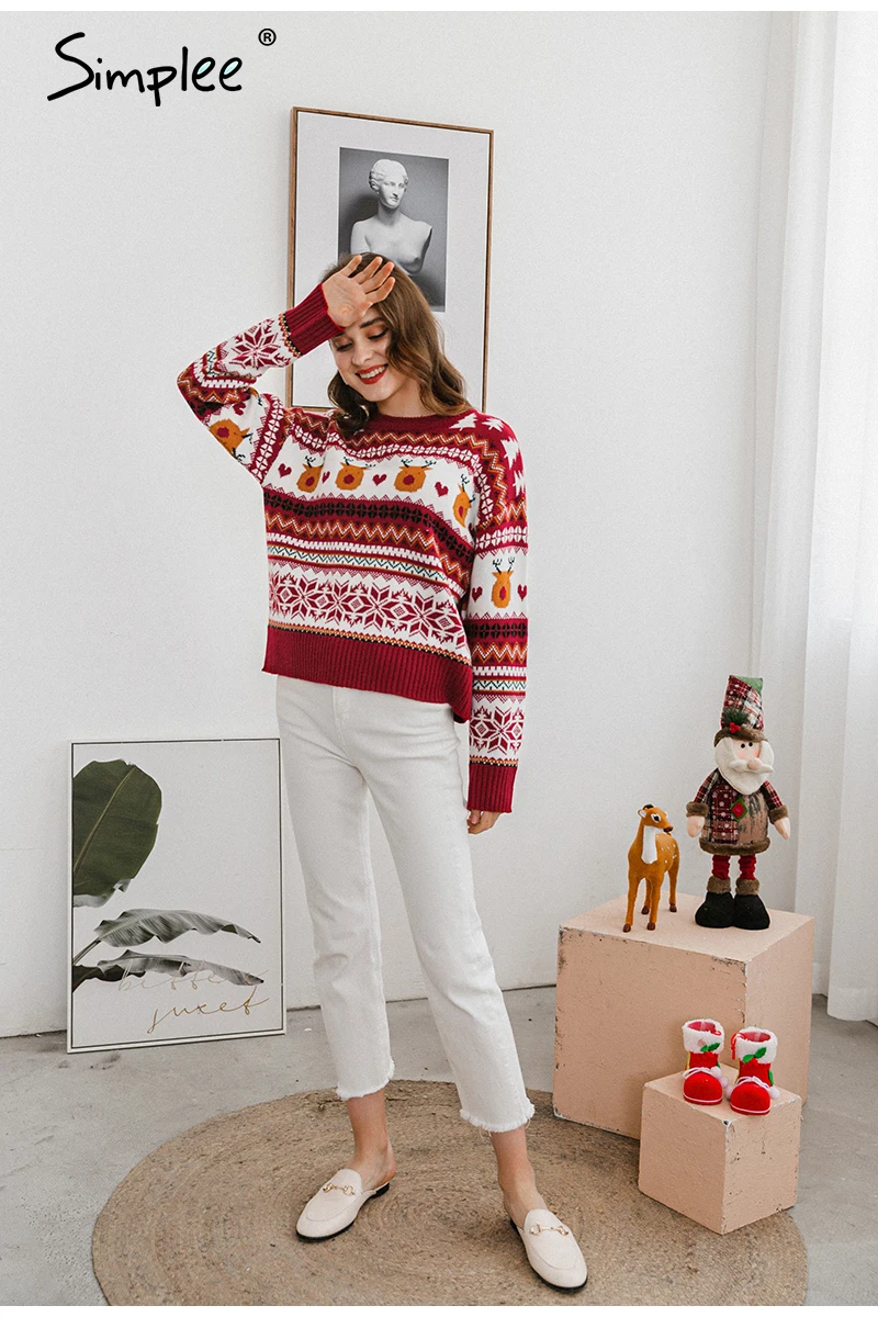 Christmas Red Casual Pullover