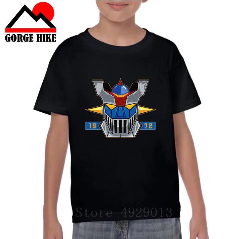 

Kids Mazinger Z T-shirt Child T Shirt Fashion Black Tops Warrior Lover children Clothing Robot Tees Japan Classic Anime Tshirt