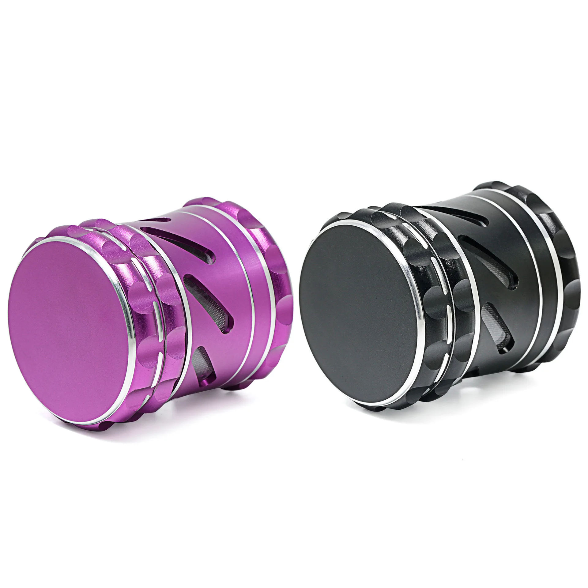 

New 60MM Herb Grinder Tobacco Engraved Edge Chamfer Hollowed Hand Mulle Spice Mill Crusher Smoking Pipe Accessories Wholesale