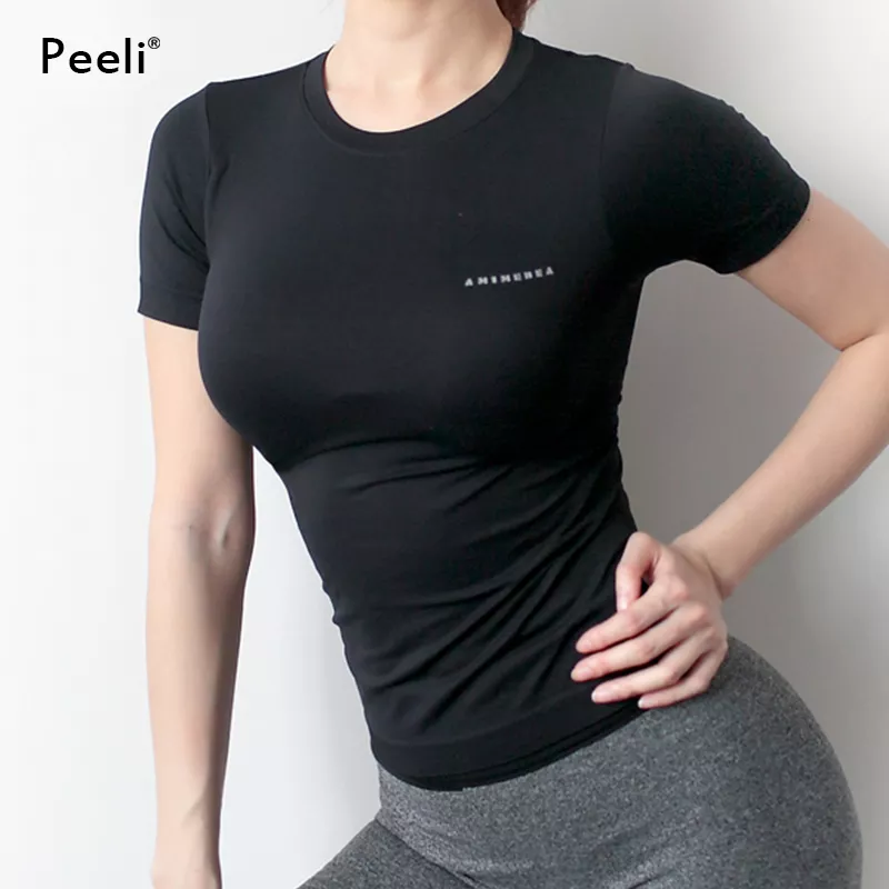 BEPEI Womens Long Sleeve Yoga Workout Top Running Exercise Activewear T Shirt