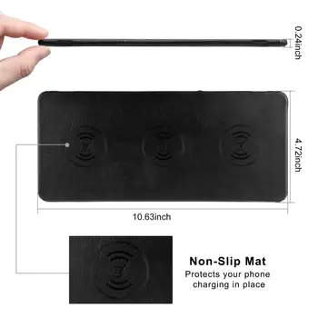 

iPhone X Wireless Charger Station, JE Triple Wireless Charging Pad For iPhone X 8/Plus Samsung S8 S7 Note 8