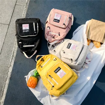 

Nylon 2019 New Campus Student Schoolbag Korean Version of Simple and Versatile Backpack Female Travel Backpacks Mochila Mujer