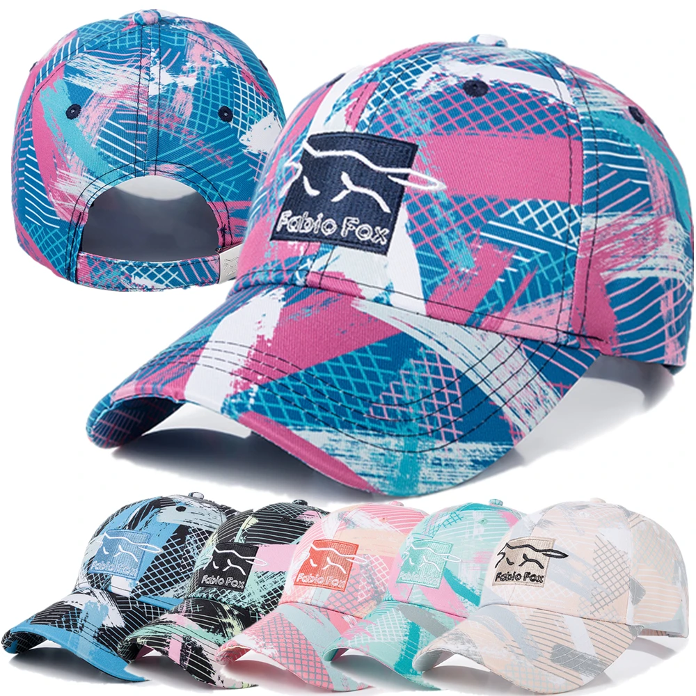 New Women Geometric Tie Dye Cap Cotton 