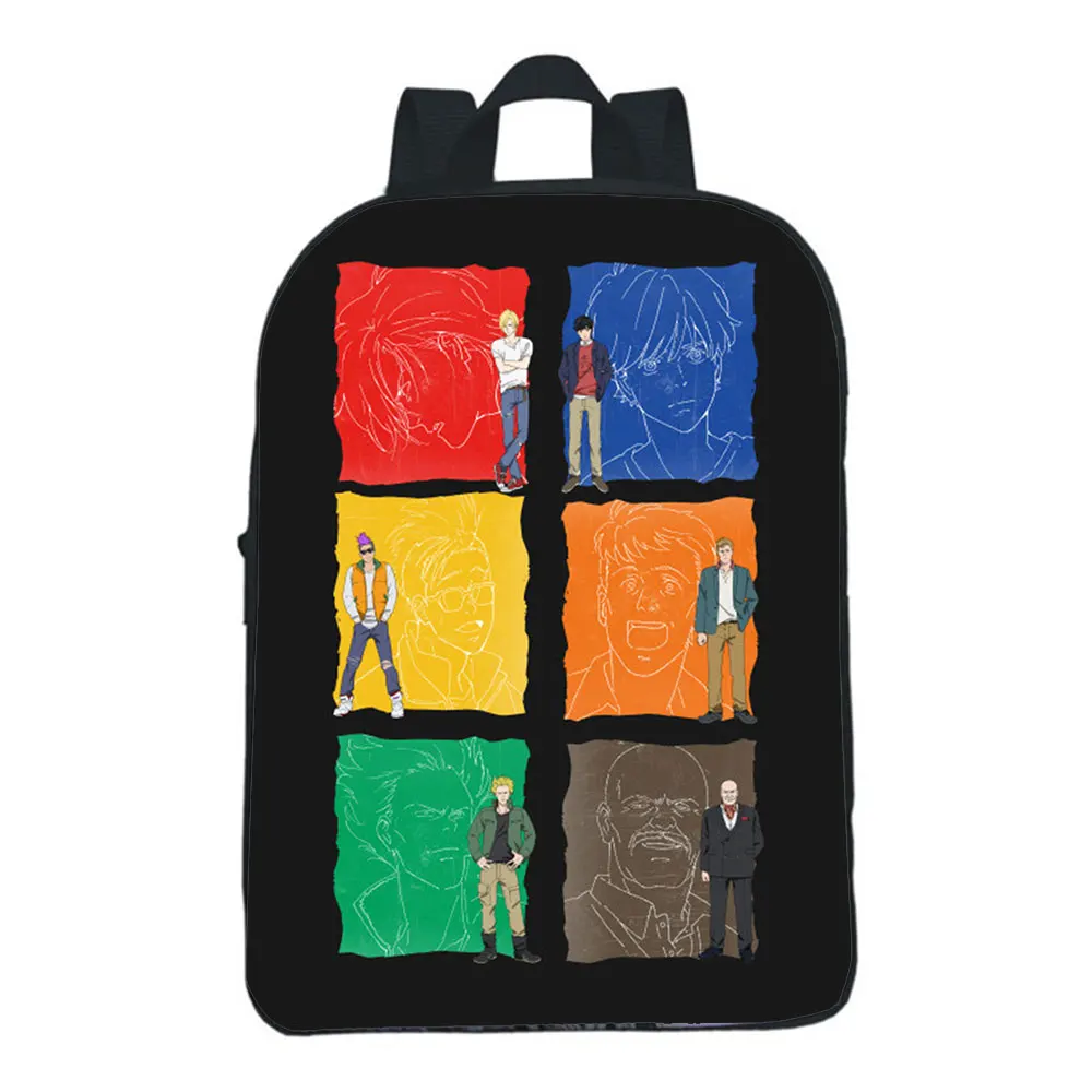 12 Inch Anime BANANA FISH Rucksack Cosplay School Bag Laptop Backpack Unisex Travel Backpack Single layer package.Support custom