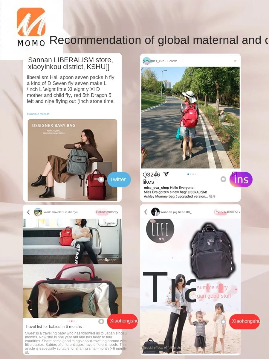 Mummy Bag Fashion Summer Outwear Backpack Large Capacity Mom Baby Diaper Bag