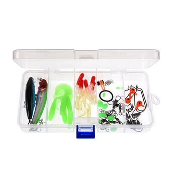 

52pcs/Lot Fishing Tool Kit Artificial Lure Fishhook Swivel Set Portable Outdoor Accessories