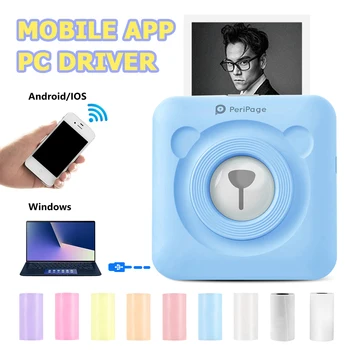 

Portable Thermal Bluetooth Printer Mini Photo Pictures Printer For Mobile Android iOS Phone Pocket Machine Printer Sticker Paper