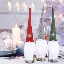 Нордический Санта-Клаус, набор красного вина, плюшевый набор бутылок, Рождественское украшение шампанского, винный мешок, праздничное украшение