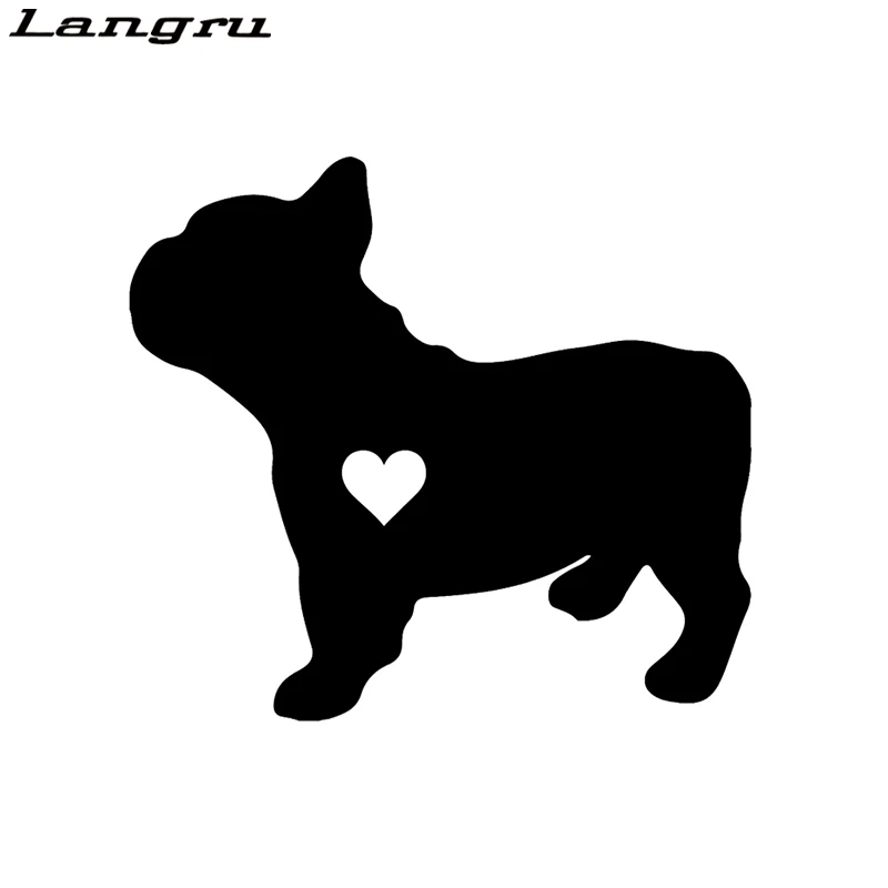 Langru 14 см * 12 7 Французский Бульдог наклейки украшения виниловые животные
