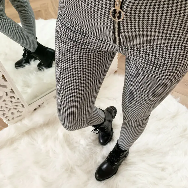 Vintage Fashion Clothing Women Pants Ladies Plaid Sexy Slim Fit Pants High Waist Zipper Office Long Trousers Pants Plus Size hot Vintage Fashion Clothing Women Pants Ladies Plaid Sexy Slim Fit Pants High Waist Zipper Office Long Trousers Pants Plus Size hot