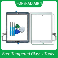 Écran tactile pour iPad Air 1 A1474 A1475 A1476 avec bouton Home, support de caméra, adhésif, Kit d'outils + verre trempé 